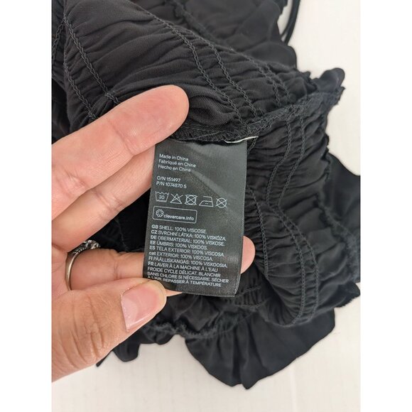 H&M Smocked bodycon Mini Dress Women Size XL Ruffle Ruched Y2K Cocktail Coquette - Picture 10 of 10